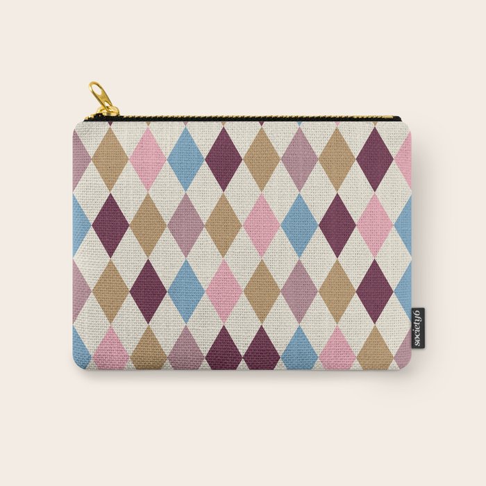 Pastel Retro Harlequin Diamonds Carry All Pouch Gallery Image 1