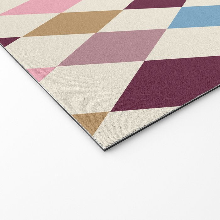 Pastel Retro Harlequin Diamonds Welcome Mat Gallery Image 2
