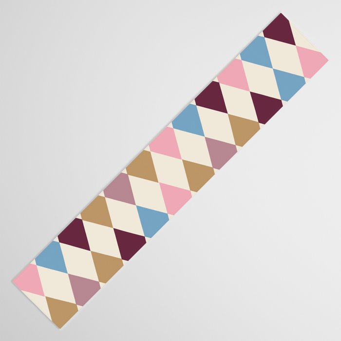 Pastel Retro Harlequin Diamonds Table Runner Gallery Image 3