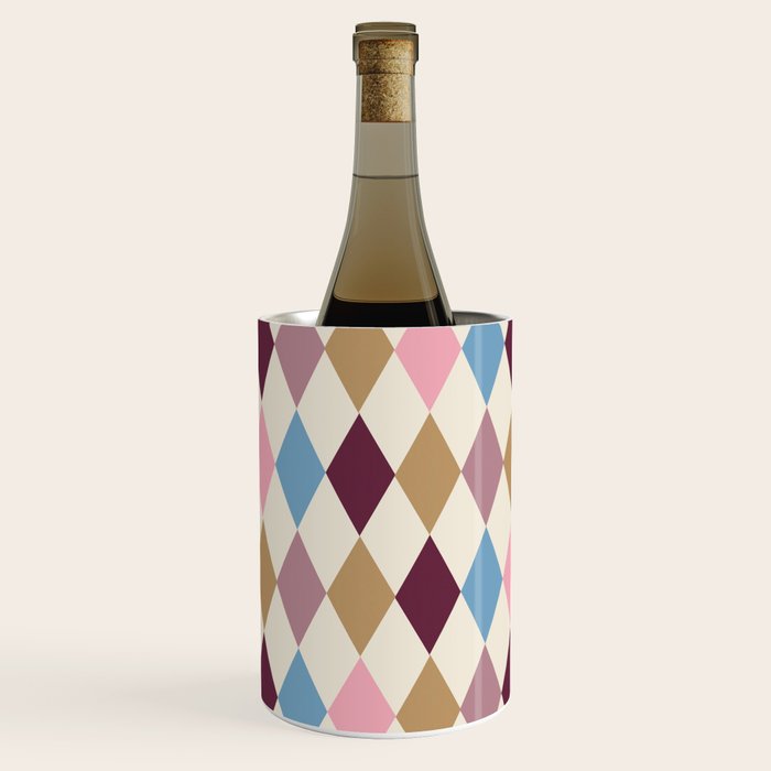 Pastel Retro Harlequin Diamonds Wine Chiller Gallery Image 2