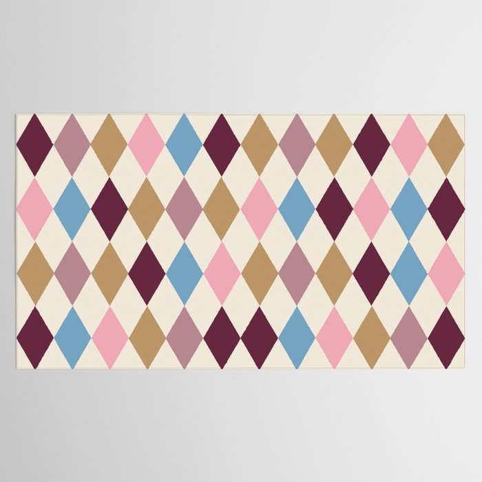 Pastel Retro Harlequin Diamonds Tablecloth Gallery Image 2