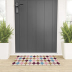 Pastel Retro Harlequin Diamonds Welcome Mat Gallery Image 3