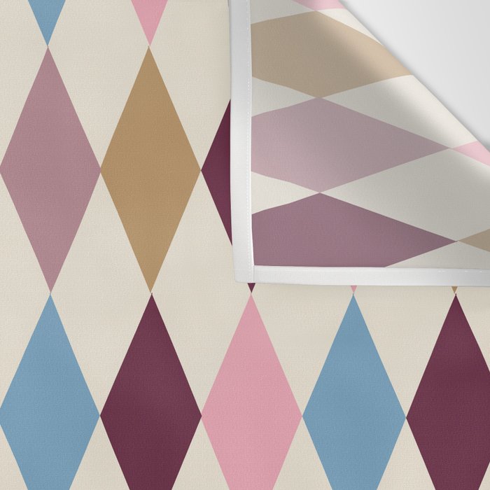 Pastel Retro Harlequin Diamonds Wall Tapestry Gallery Image 3
