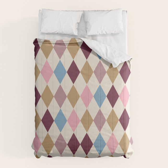 Pastel Retro Harlequin Diamonds Comforter Gallery Image 6