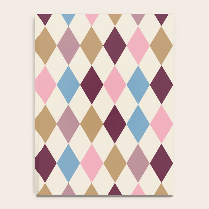 Pastel Retro Harlequin Diamonds Notebook Gallery Image 4