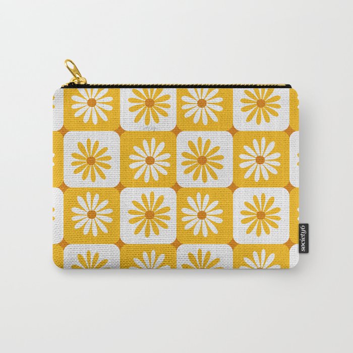 Checkered Daisies - Yellow Carry All Pouch Gallery Image 1