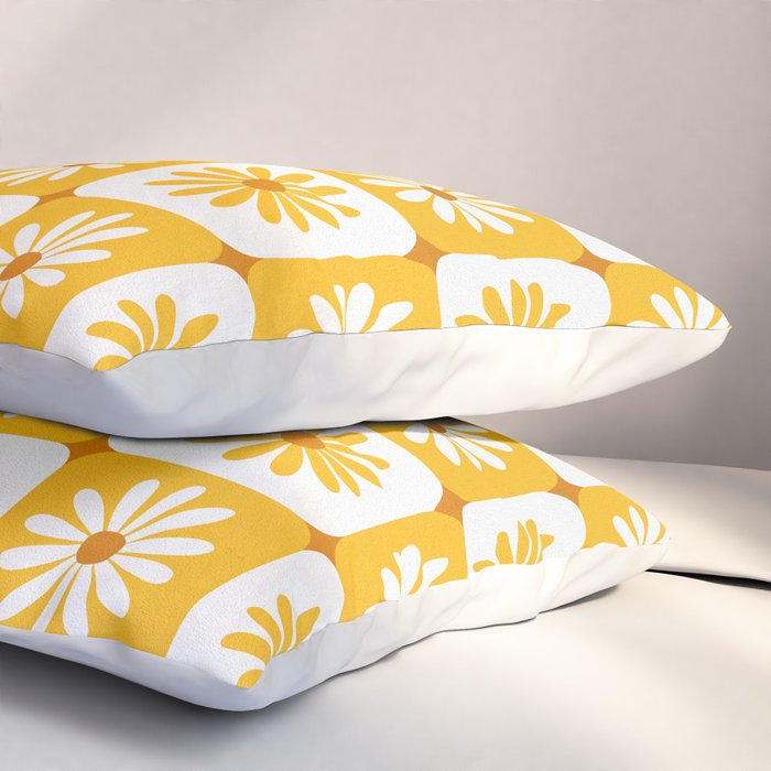 Checkered Daisies - Yellow Pillow Sham Gallery Image 3