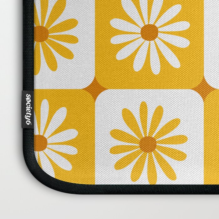 Checkered Daisies - Yellow Laptop Sleeve Gallery Image 3