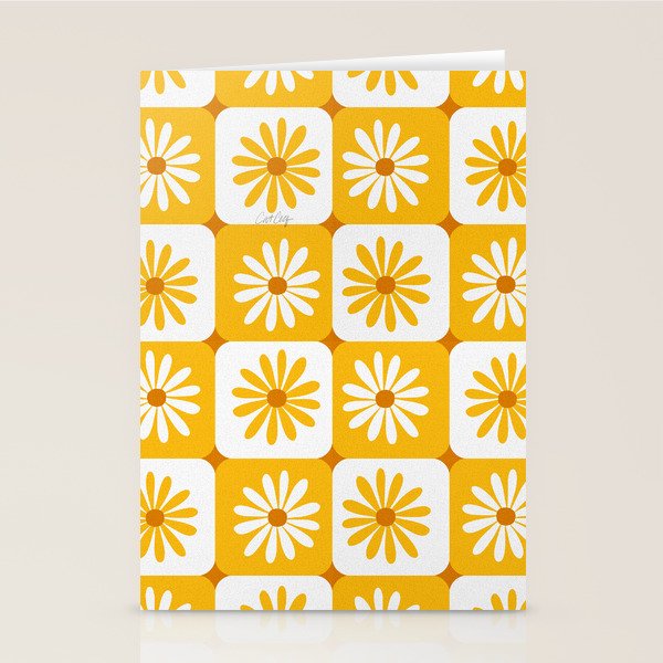 Checkered Daisies - Yellow Stationery Card Gallery Image 2