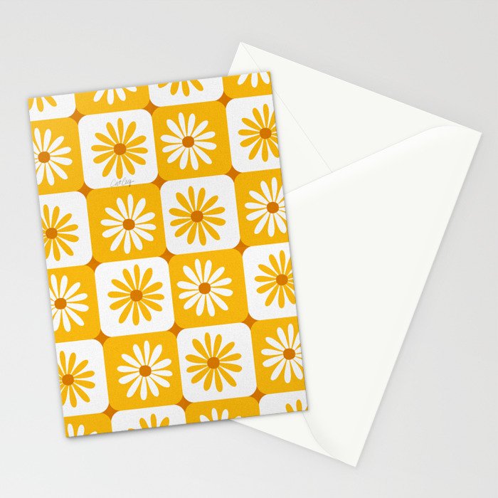 Checkered Daisies - Yellow Stationery Card Gallery Image 2