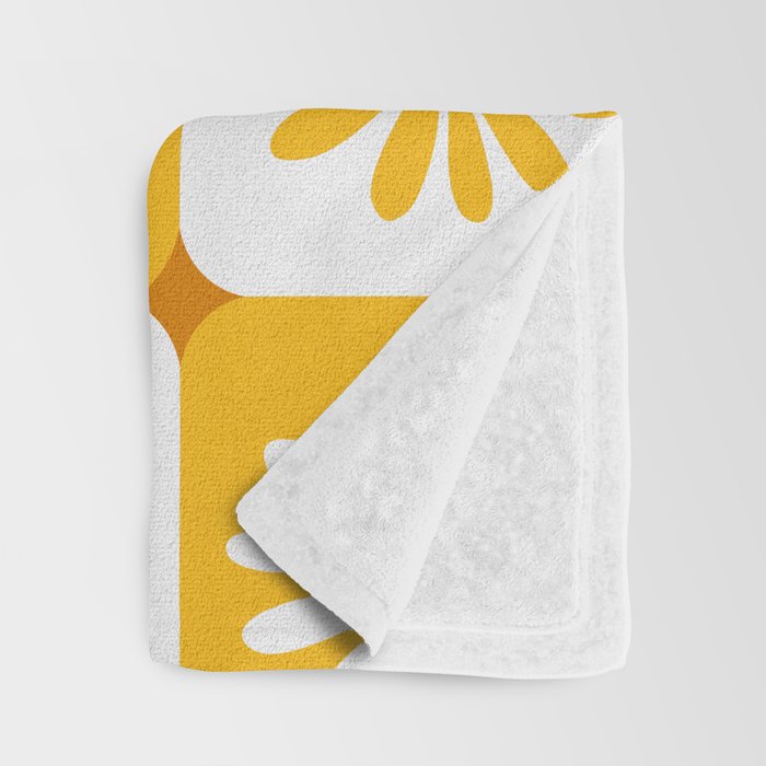 Checkered Daisies - Yellow Throw Blanket Gallery Image 3