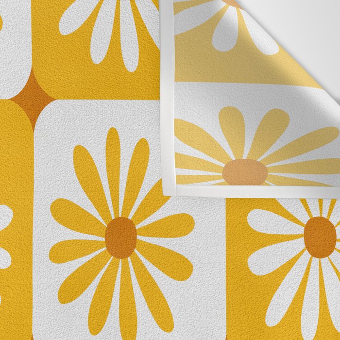 Checkered Daisies - Yellow Wall Tapestry Gallery Image 3