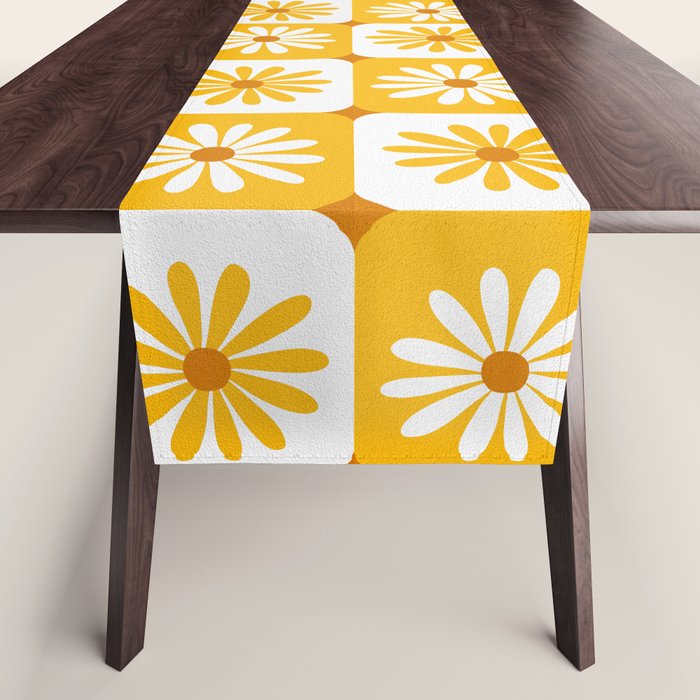 Checkered Daisies - Yellow Table Runner Gallery Image 1