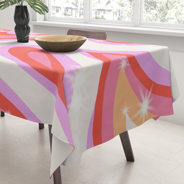 Groovy Party swirls pink Tablecloth Gallery Image 3
