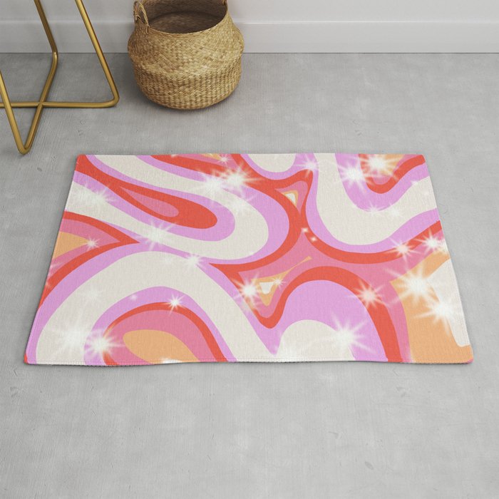 Groovy Party swirls pink Rug Gallery Image 1