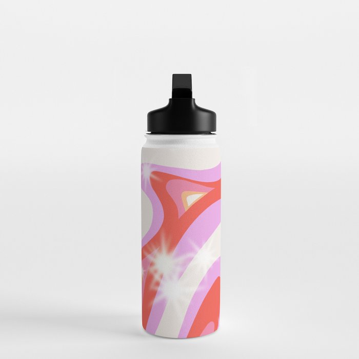 Groovy Party swirls pink Water Bottle Gallery Image 3