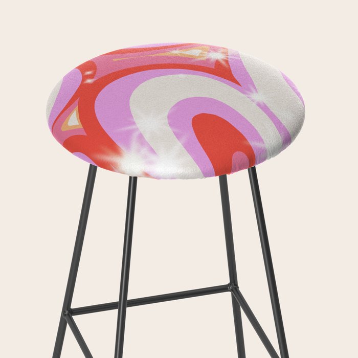 Groovy Party swirls pink Stool Gallery Image 2