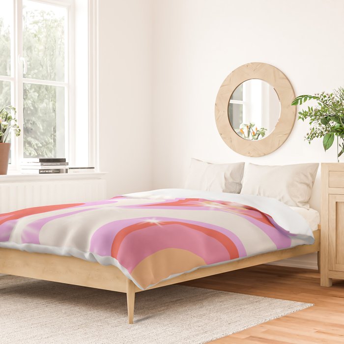 Groovy Party swirls pink Duvet Cover Gallery Image 2