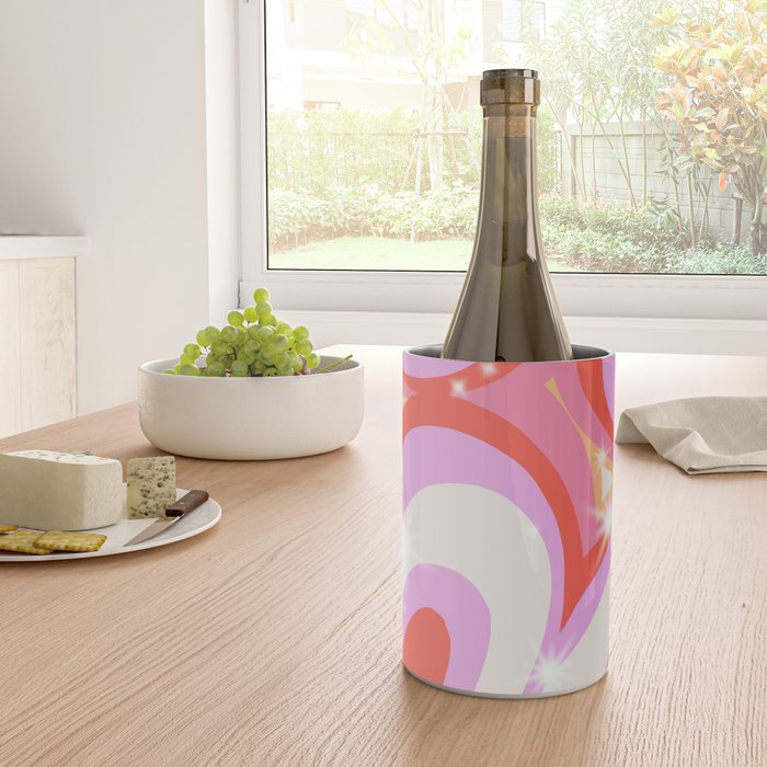 Groovy Party swirls pink Wine Chiller Gallery Image 4