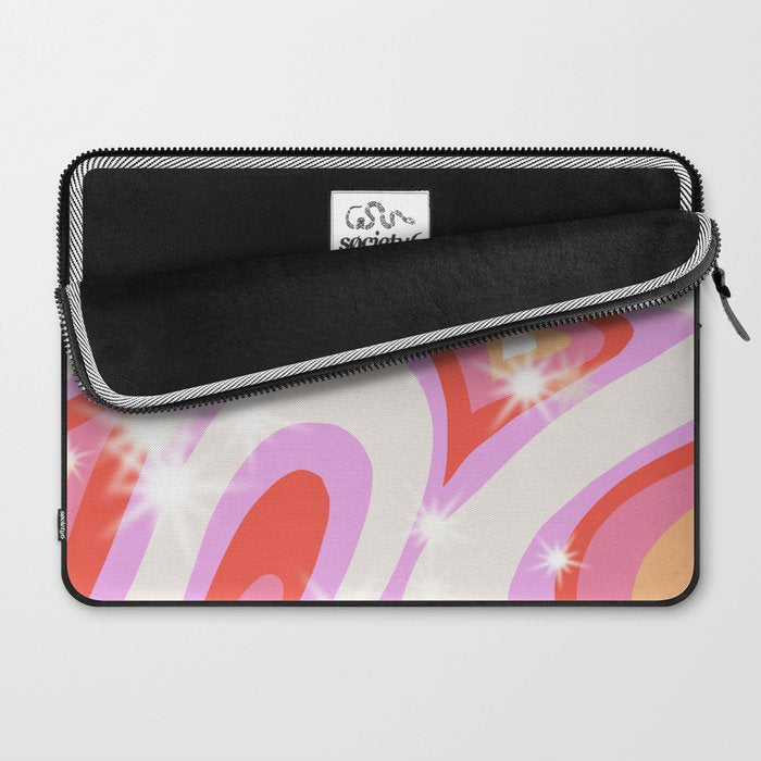 Groovy Party swirls pink Laptop Sleeve Gallery Image 2