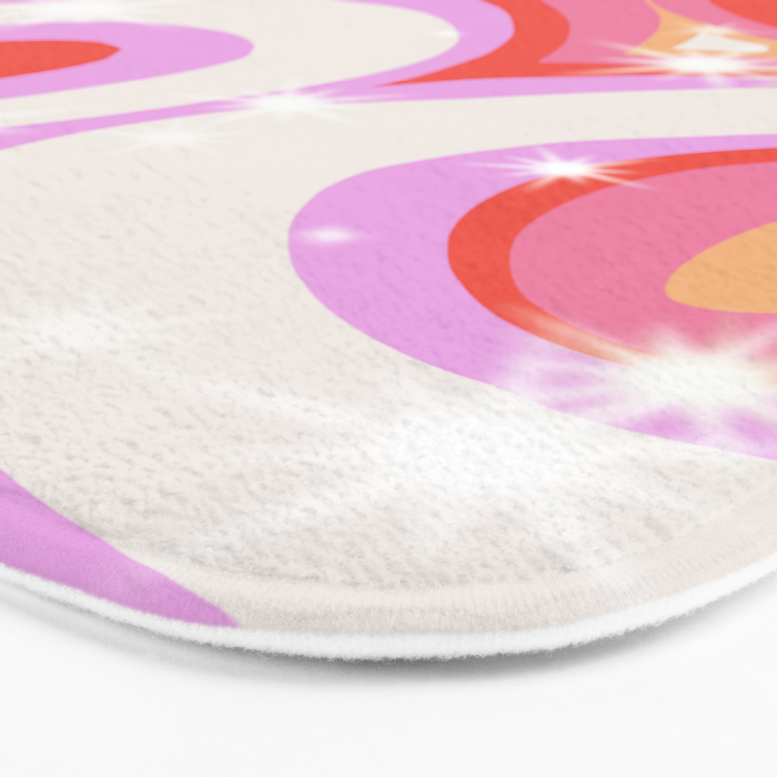 Groovy Party swirls pink Bath Mat Gallery Image 3