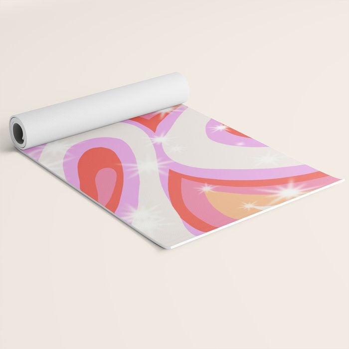 Groovy Party swirls pink Yoga Mat Gallery Image 2