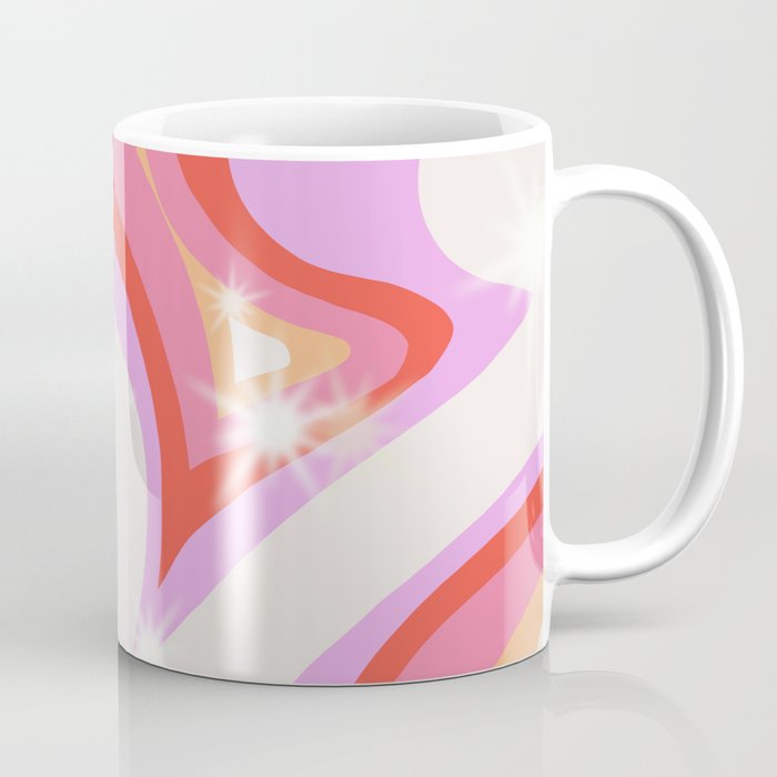 Groovy Party swirls pink Coffee Mug Gallery Image 1