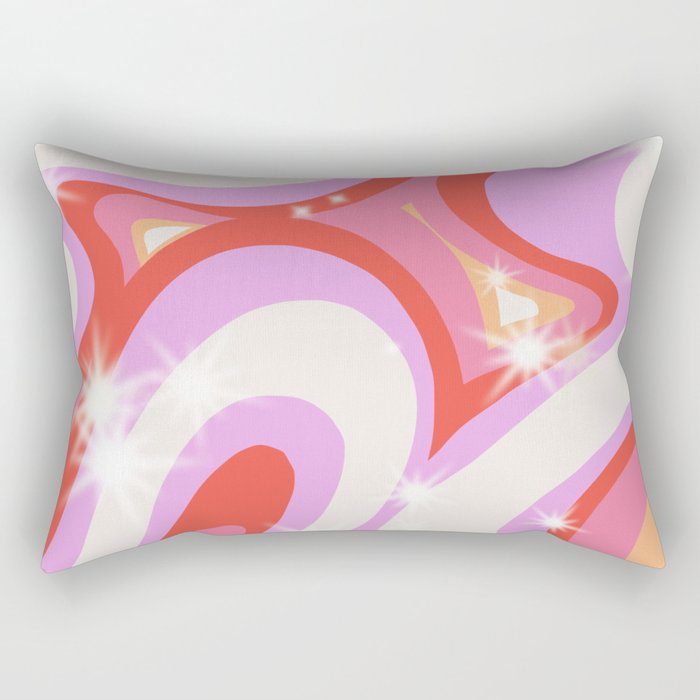 Groovy Party swirls pink Rectangular Pillow Gallery Image 2