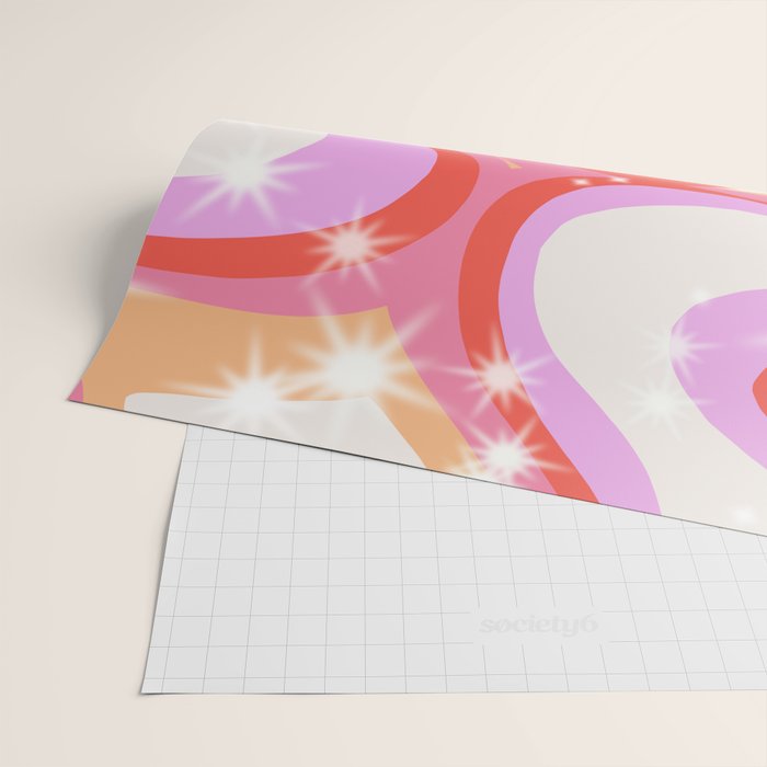 Groovy Party swirls pink Wrapping Paper Gallery Image 2