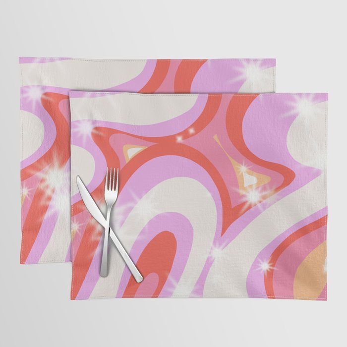 Groovy Party swirls pink Placemat Gallery Image 1