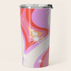 Groovy Party swirls pink Travel Mug Gallery Image 2