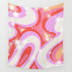 Groovy Party swirls pink Wall Tapestry Gallery Image 4
