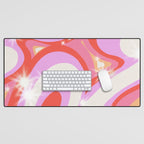 Groovy Party swirls pink Desk Mat Gallery Image 1