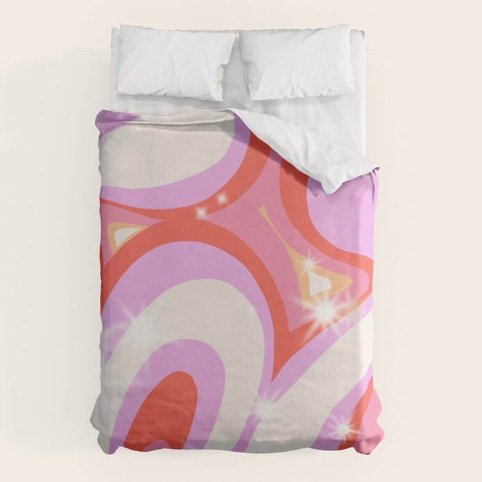 Groovy Party swirls pink Duvet Cover Gallery Image 6