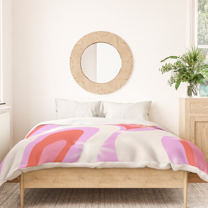 Groovy Party swirls pink Duvet Cover Gallery Image 3