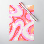 Groovy Party swirls pink Wrapping Paper Gallery Image 1