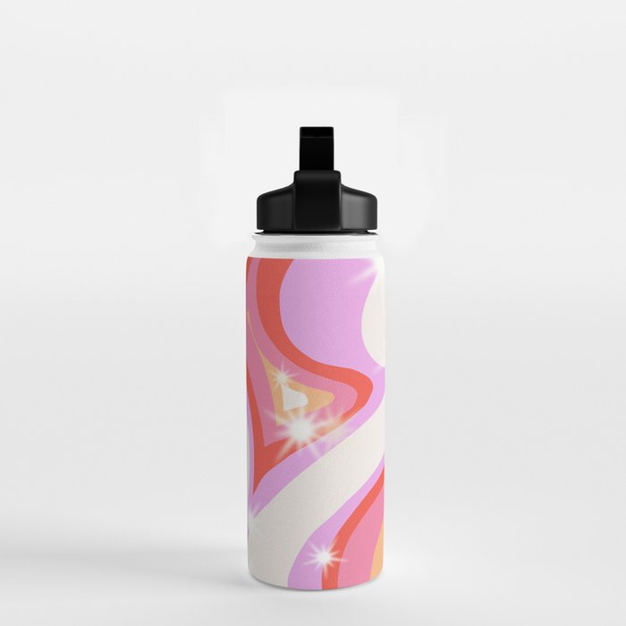 Groovy Party swirls pink Water Bottle Gallery Image 2