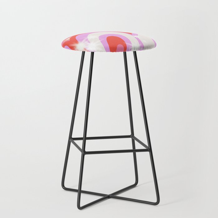 Groovy Party swirls pink Stool Gallery Image 1