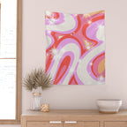 Groovy Party swirls pink Wall Tapestry Gallery Image 2