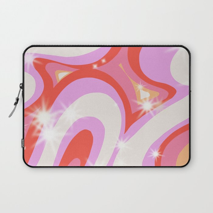 Groovy Party swirls pink Laptop Sleeve Gallery Image 1