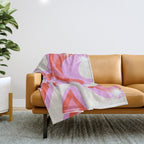 Groovy Party swirls pink Throw Blanket Gallery Image 1