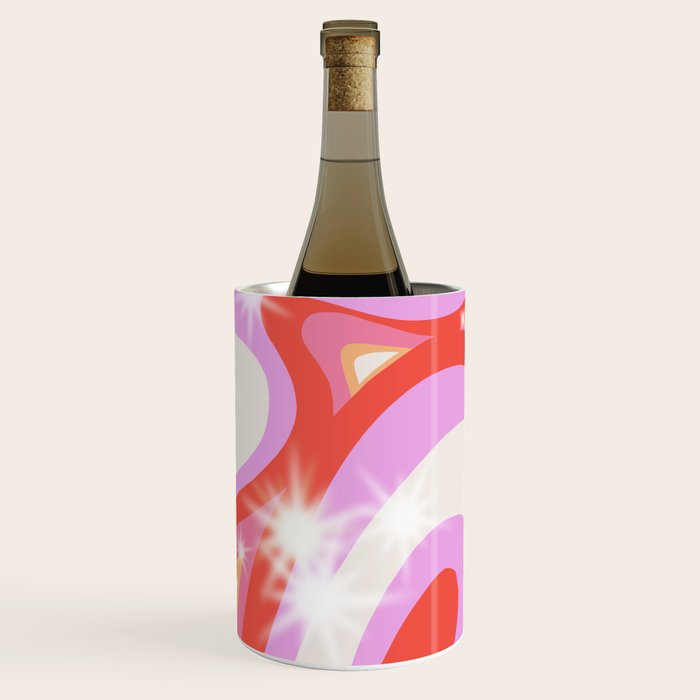 Groovy Party swirls pink Wine Chiller Gallery Image 2