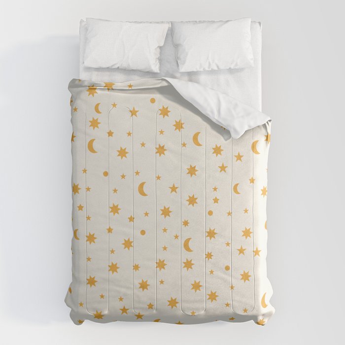 Moon Stars Pattern - Gold Comforter Gallery Image 1