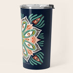 Floral Eye Mandala - Blue & Blush Travel Mug Gallery Image 2