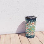 Floral Eye Mandala - Blue & Blush Travel Mug Gallery Image 4