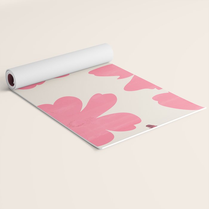 Soft Pink Flowers Yoga Mat Gallery Image 2