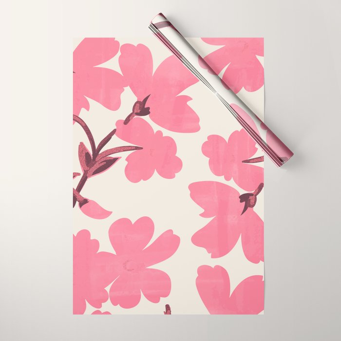 Soft Pink Flowers Wrapping Paper Gallery Image 1