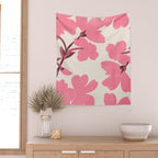 Soft Pink Flowers Wall Tapestry Gallery Image 2