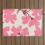 Soft Pink Flowers Outdoor Rug Gallery Image 1