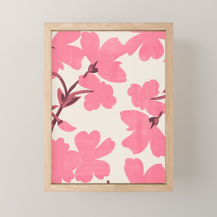 Soft Pink Flowers Mini Art Print Gallery Image 1